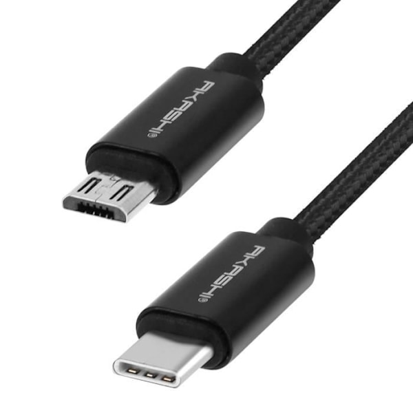 USB type C til Micro-USB kabel - Overførsel og opladning - Akashi 1m Sort