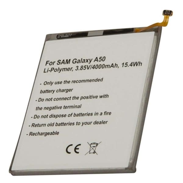 Batteri för Smartphone Galaxy A50 Li-polymer 3.85V 4000mAh 15.4Wh Silver Grå