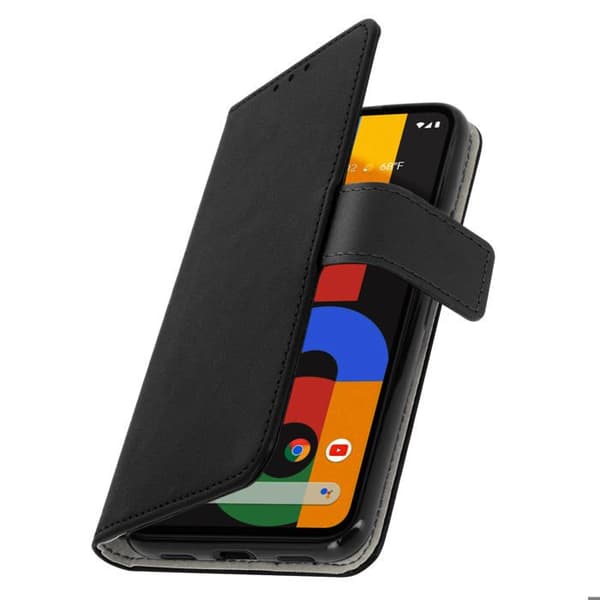 Google Pixel 4A - lompakkokotelo, korttipidike, video-tukitoiminto, musta Svart