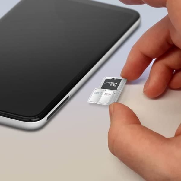 Reserve SIM-kortskuffe til Samsung Galaxy A20e - Hvid - Dual Nano SIM + Micro-SD - 13 g Vit