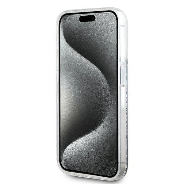 Kova kuori - Karl Lagerfeld - Nestemäinen kimalle Choupette-pää - Läpinäkyvä - iPhone 15 Pro Max - MagSafe Klar