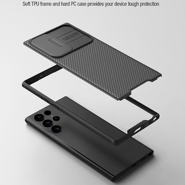 Coque til Samsung Galaxy S22 Ultra Hård Magnetisk CamShield PRO Nillkin Sort Svart