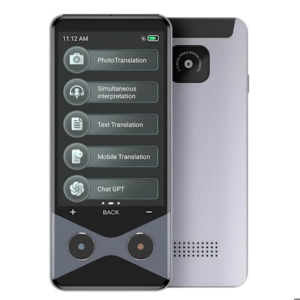Offline AI oversætter 2-i-1 Telefon 4G Nano SIM 137 sprog Sort Svart