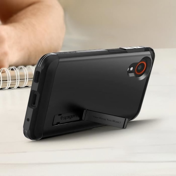 Taske til Samsung Xcover 7 Multi-Layer Shockproof Kickstand Support Spigen SGP Black Svart