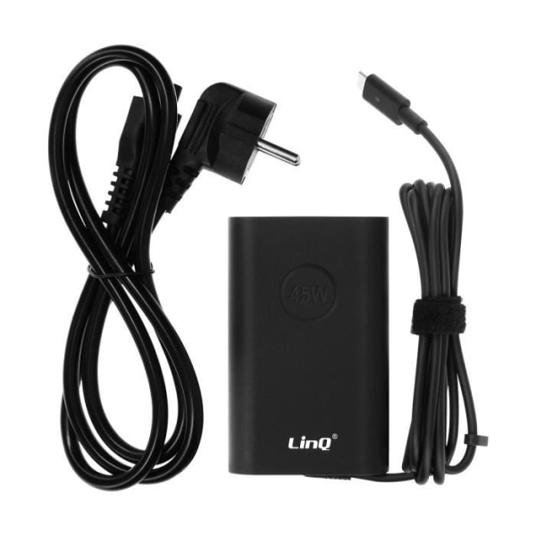 Netoplader - LINQ - PD4532 - Strømforsyning 45W - USB-C - Sort svart