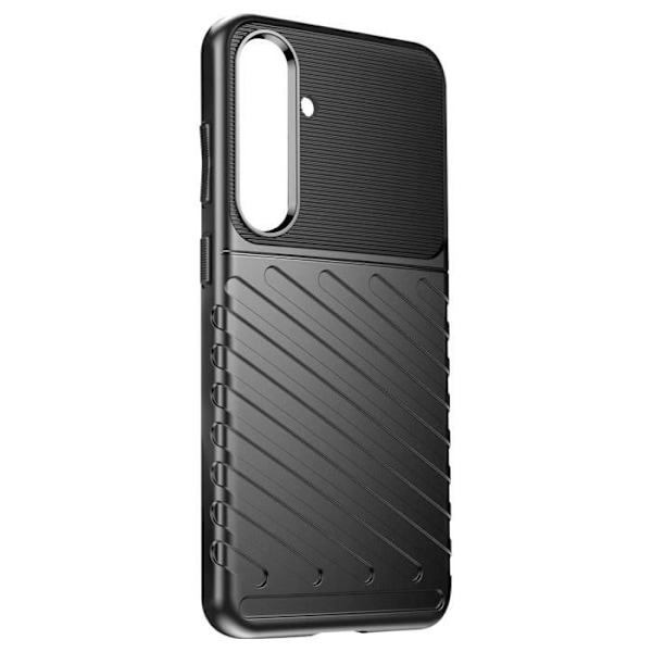 Skyddshölje - AVIZAR - Samsung Galaxy S24 - Ribbad design - Halkskydd - Flexibelt silikon Svart