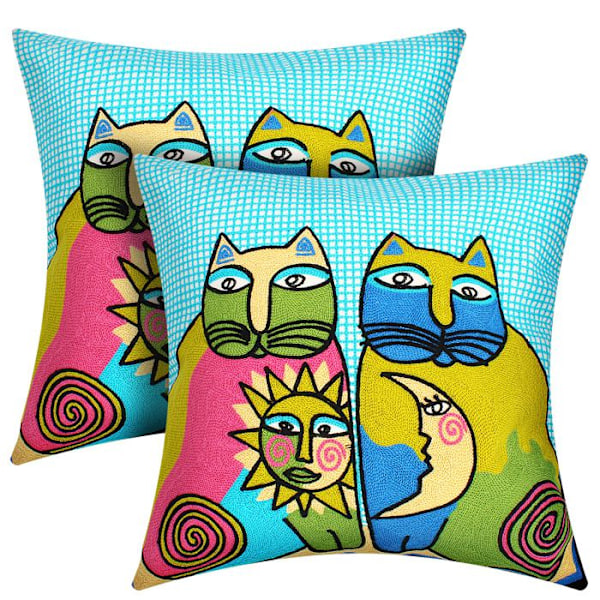 Set med 2 Kuddöverdrag 45x45 cm Broderade Art Solaris Flerfärgad