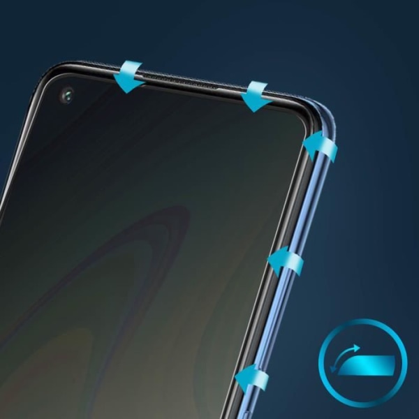 Skyddsfilm - AVIZAR - Xiaomi Redmi Note 9 - Böjt härdat glas - Stötsäker - Anti-repor Transparent, svart