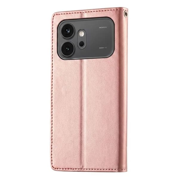 Plånboksfodral för Honor 600 Blommönster med Videostöd Roséguld Roséguld