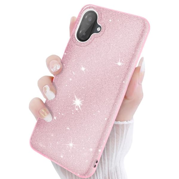 Cover til Galaxy A07 Bi-Materiale Design og Glitrende Finish i Rosa Rosa