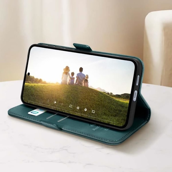 Etui til Samsung S24 FE Klap Portemonnee Dobbelt Magnetisk Lukning Mørkegrøn Grön
