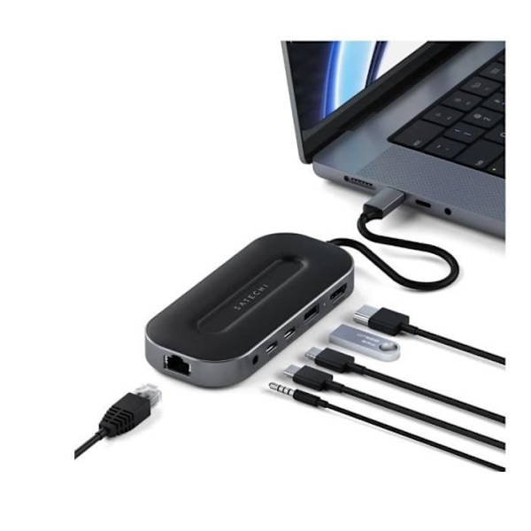 USB-4 Hub - Satechi - 6 i 1 - Ethernet 2.5G - 6 porte - Kompatibel med flere enheder