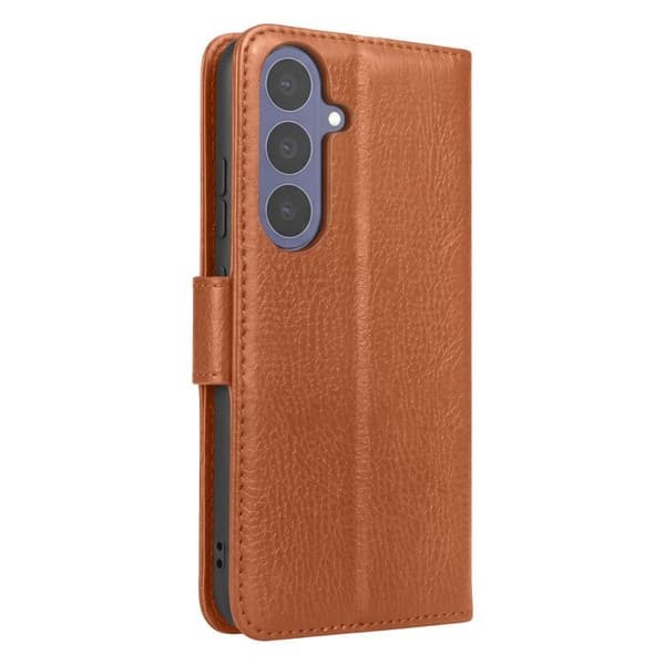 Fodral för Samsung Galaxy S26 FE med Textur och Kortfack samt Videostöd Zanaé Brun brun