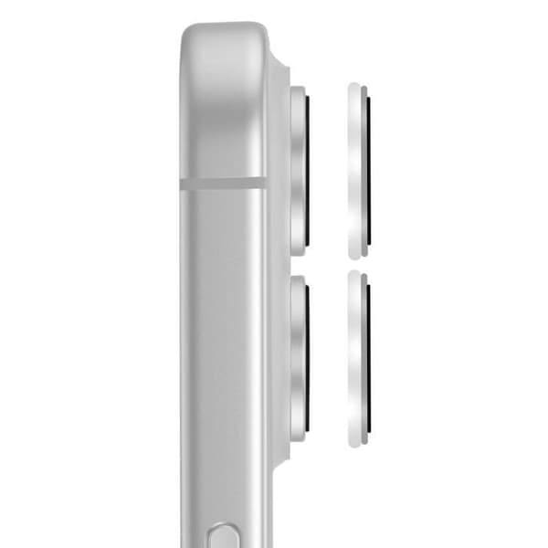 Härdat glas kamera för iPhone 16 Hårdhet 9H Rep-tålig Silver Grå