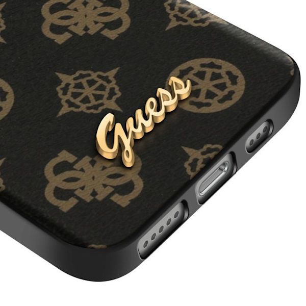 MagSafe-cover til iPhone 17. serie Peony Script Logo Stødabsorberende Guess Sort Svart