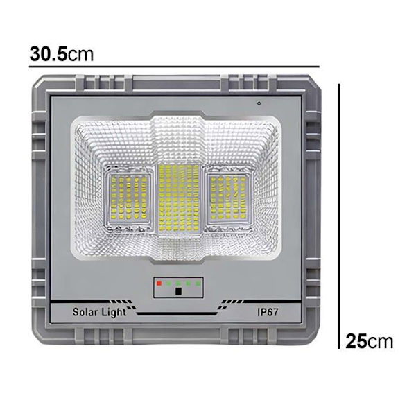 Solcelle LED Projektor 13W IP67 med 15Ah Batteri og 15W Panel Grå Grå
