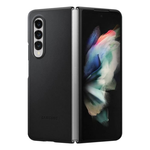 Læderetui Galaxy Z Fold 3 Foldbart Ultratyndt Samsung Lædercover Sort