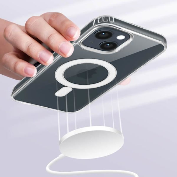 MagSafe Fodral för iPhone 14 Stötsäkert förstärkta hörn Transparent - AVIZAR - Stel - Syntet - Blandat Transparent