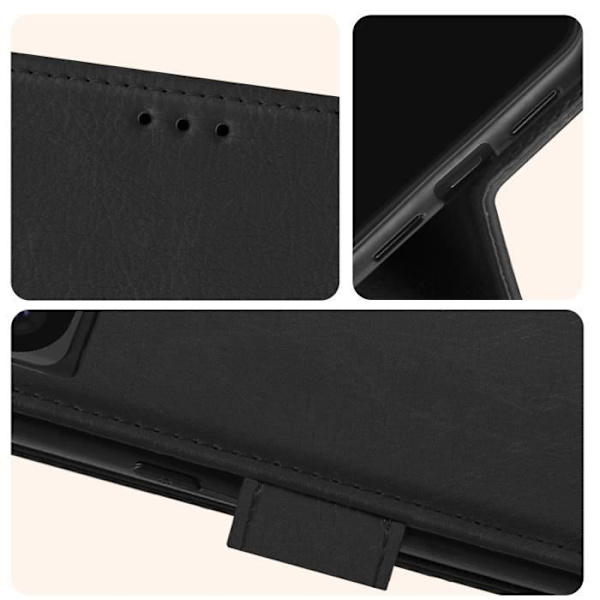 Kotelo Google Pixel 8 Prolle - AVIZAR - Chesterfield - Jalustatoiminto - Musta Svart