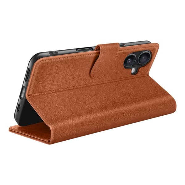 Plånboksfodral - ZANAÉ - iPhone 16 - Brun - Horisontell Stöd - Magnetisk Stängning kastanj