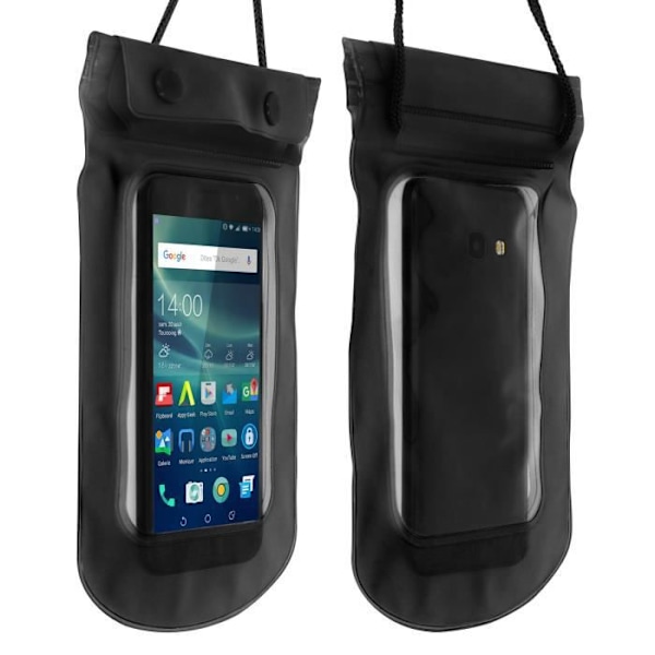 AVIZAR Vattentät Fodral - Universal - IP68 Skydd - Svart Touch Cover Svart