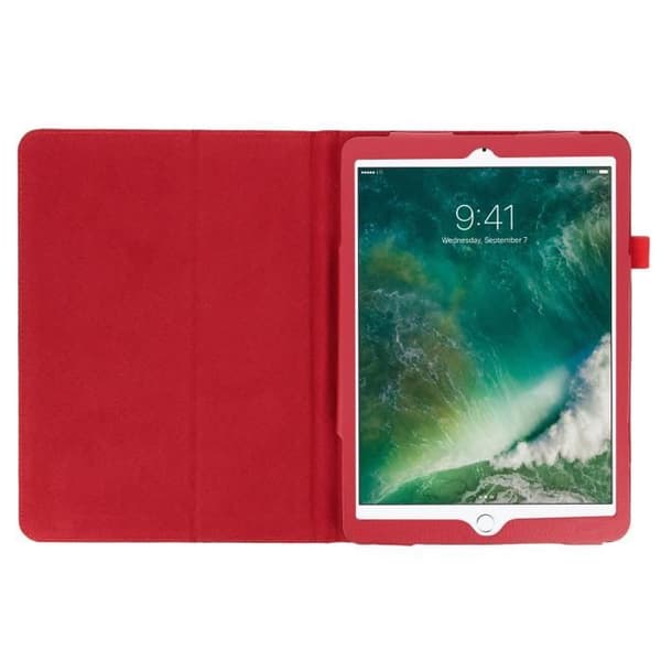 Housse Etui Clapet - AVIZAR - iPad 9.7 (2017) - Rød - Blød - Standfunktion Röd