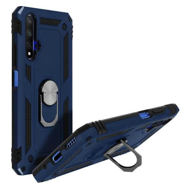 Stötsäkert fodral - AVIZAR - Honor 20 / Huawei Nova 5T - Video Support Ring - Bi-material - Blå Blå