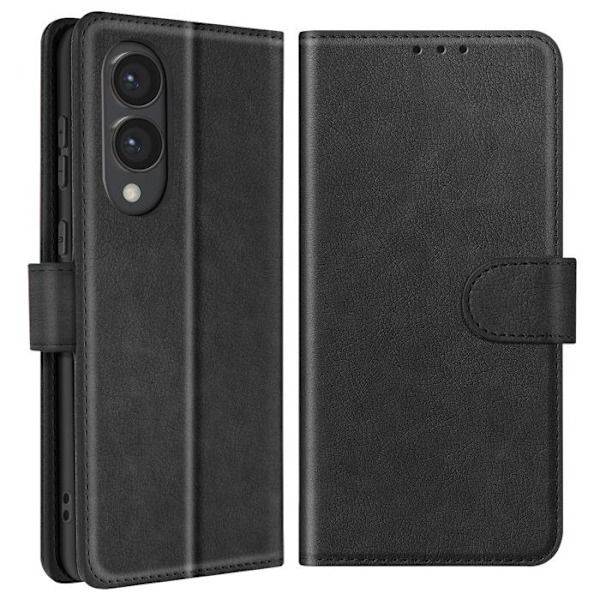 Etui til Samsung Galaxy S25 Edge Klap Pung og Video Støtte Sort Svart