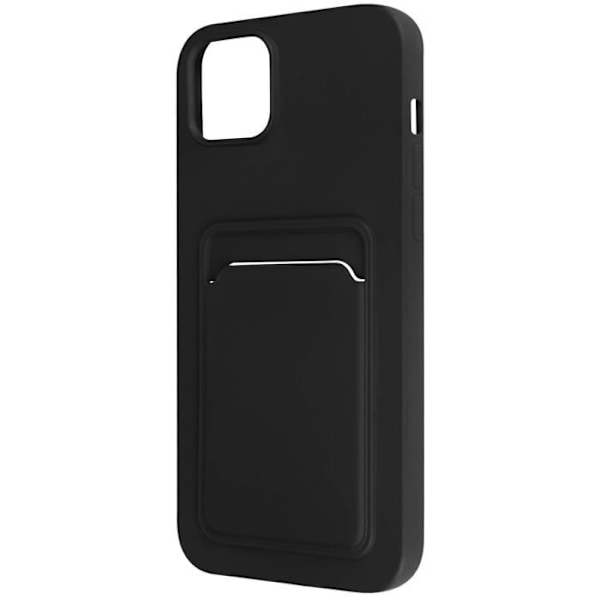 Coque - AVIZAR - iPhone 14 Plus - Mjuk silikon - Inbyggd kortficka - Halvskyddande Svart