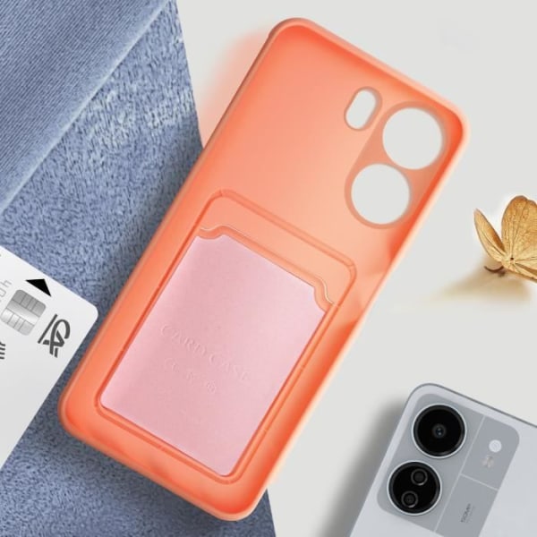 Etui til Xiaomi Redmi 13C - AVIZAR - Blødt - Powder Pink - Integreret kortholder - Anti-spor Rosa