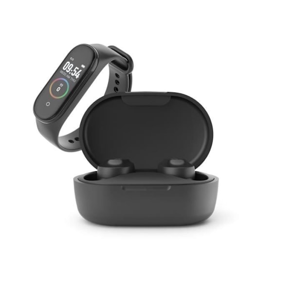 LEDWOOD BUNDLE KEPLER TWS ØRETELEFON MED ACTIVITY TRACKER SORT Svart