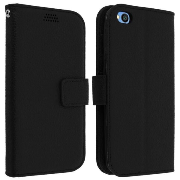 Fodral Plånbok - AVIZAR - Xiaomi Redmi Go - Ekologisk läder - Mjuk - Videostöd Svart