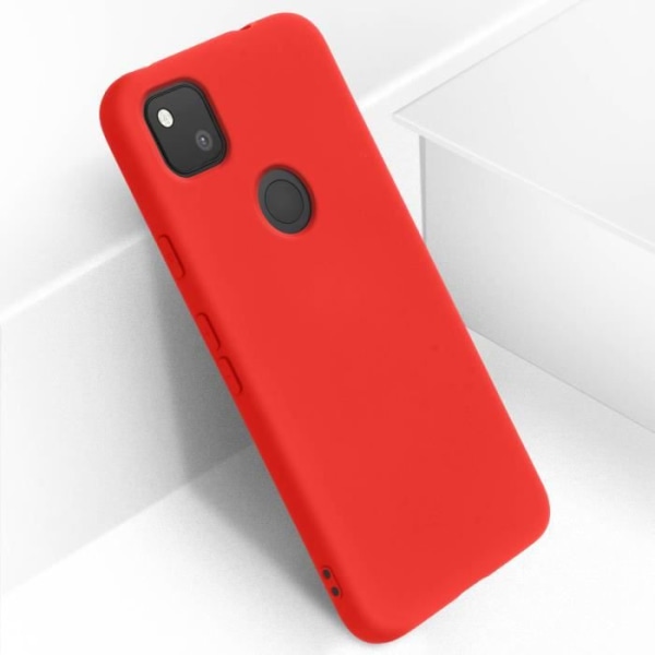 Google Pixel 4A Silikone Cover Halvstift rød Soft Touch Finish Rød