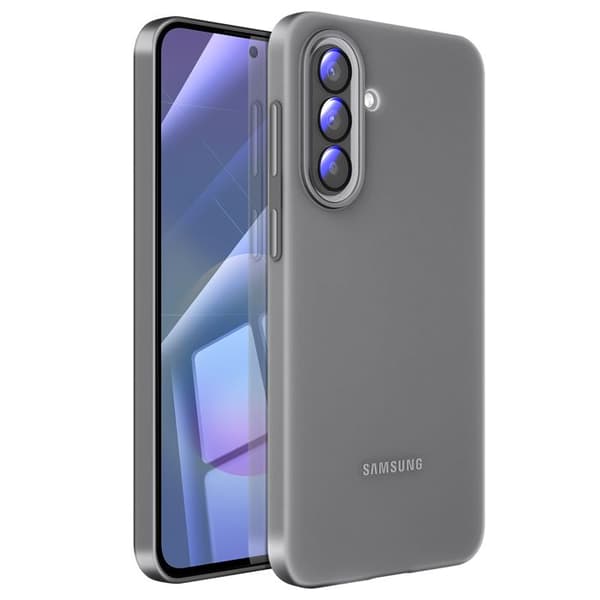Coque - SAMSUNG - Galaxy A57 - Glat silikone - Hævede kanter - Grå Grå
