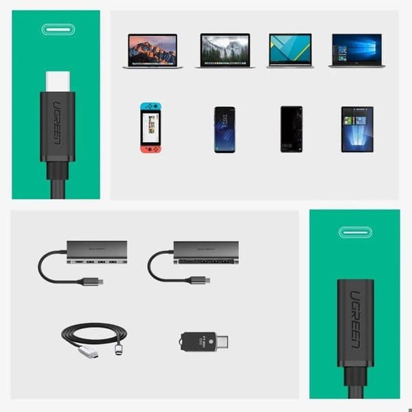 USB-C-kabel - Ugreen - 40574 - Hane till hona - 5Gbps - 0,5m