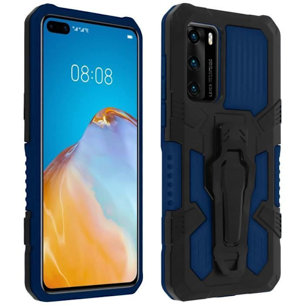 Coque - Huawei - P40 - Stødabsorberende - Stativ - Metal bælteklips Blå Blå