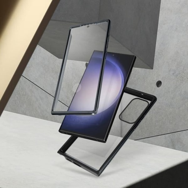 SUPCASE Samsung Galaxy S23 Ultra Full Protective Case - Armored Contours - Metallic Black Metallic svart