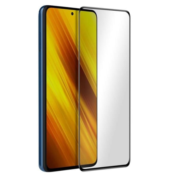 Xiaomi Poco X3 film av härdat glas, fasad transparent svart kontur Transparent