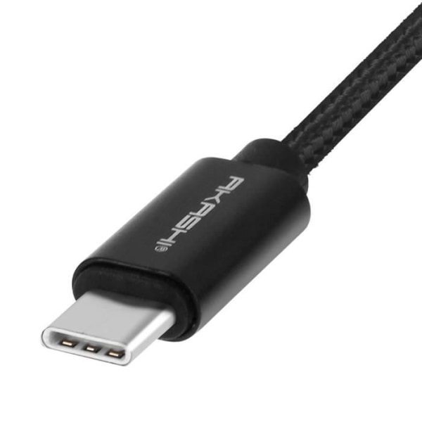 C-tyypin USB-mikro-USB-kaapeli - Siirto ja lataus - Akashi 1m Black