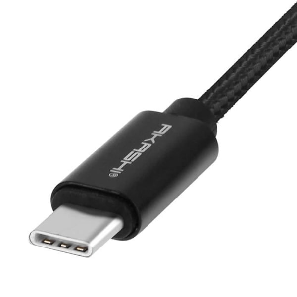 USB typ C till Micro-USB-kabel - Överför och ladda - Akashi 1m Svart