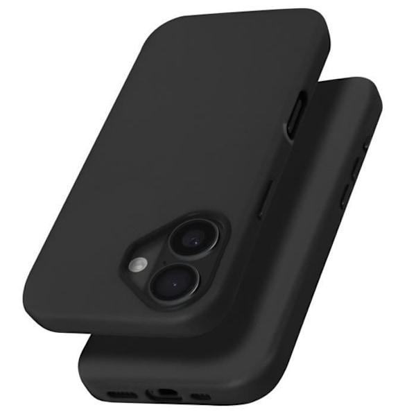 Coque - MagSafe - iPhone 16 - Vegansk Läder - Skydd mot Rep - Mikrofiberfoder Svart