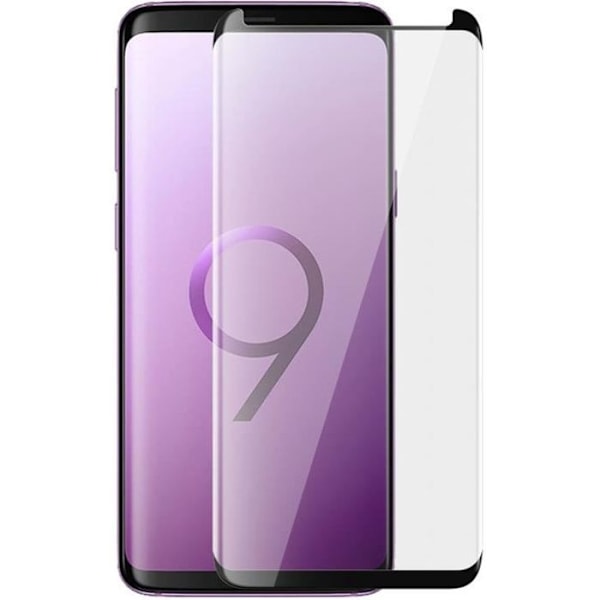 Galaxy S9 karkaistu lasi näytönsuoja, särkymätön naarmuuntumaton kalvo - musta reuna