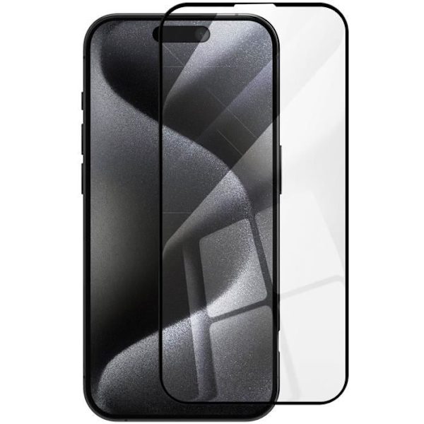 Näytönsuojus - AVIZAR - iPhone 16 Pro Max - Karkaistu Lasi - Keramiikka - Täysi Liima Musta Svart