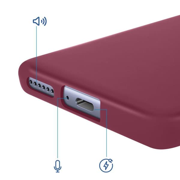 Coque Soft-Touch til Redmi Note 15 4G i Antiskrid Silikone Bordeaux Röd