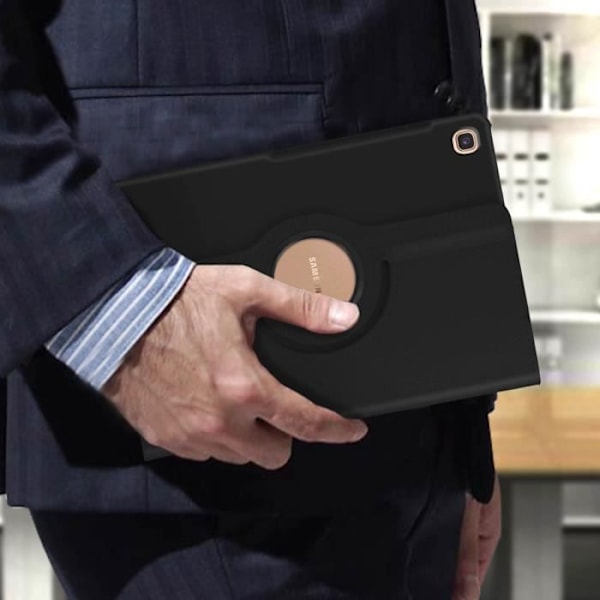 Koko suojaava kotelo - AVIZAR - Samsung Galaxy Tab S5e - 360° käännettävä - Musta - Synteettinen Svart