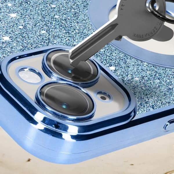 iPhone 14 kuori - Protecam - Spark - Hohtava - Silikonigeeli - Kromattu Blå