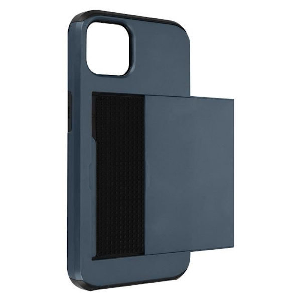 Coque iPhone 13 - Defender - Mørkeblå - Stødabsorberende - Skubbar kortopbevaring - Elegant Midnattsblå