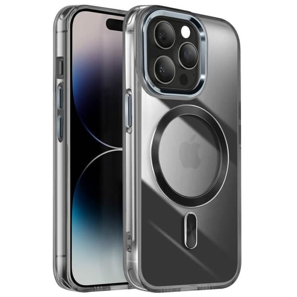Coque MagSafe - Glasfarve - iPhone 14 Pro Max - Sort - Hård - Anti-gulning Svart