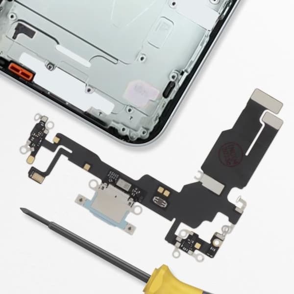 Ladeconnector - AVIZAR - iPhone 15 - USB C - Indbygget Mikrofon - Lyseblå Blå