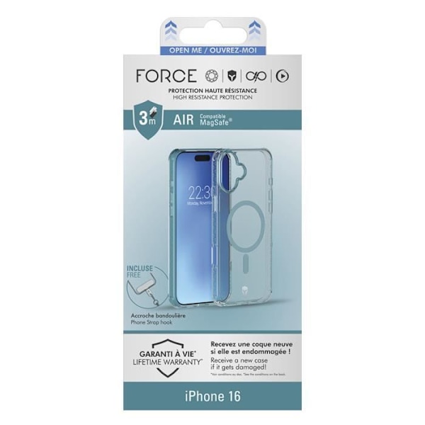Coque - FORCE CASE - iPhone 16 - Vahvistettu - Ilmapatjatekniikka - Vihreä Transparent